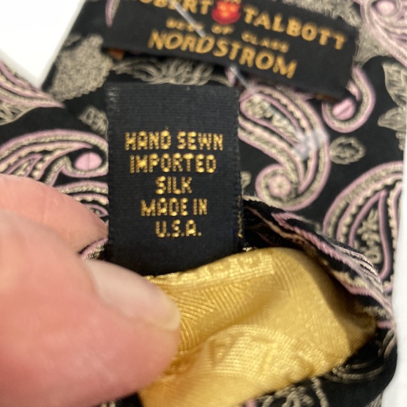 Robert Talbott Best of Class Tie Black with Pink Paisley - Picture 5 of 9